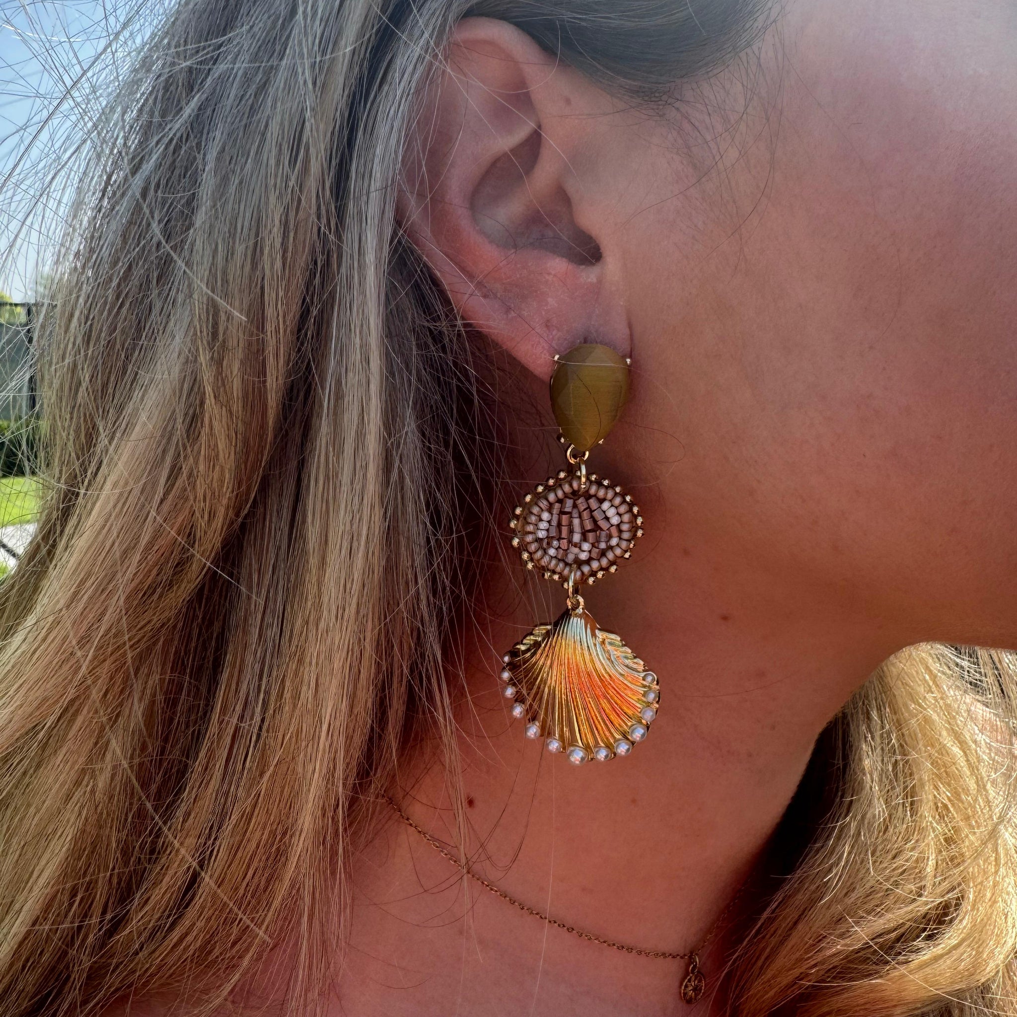Long earring shell